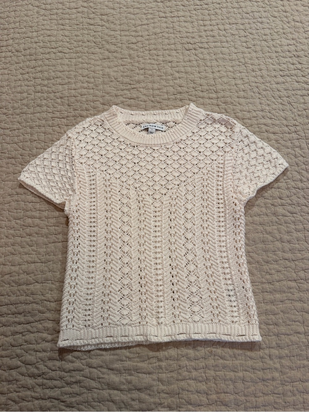 Madewell Short Sleeve Knit Sweater Tee in Cream